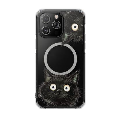 Skorter | Black Cat Magnetic Clear Case for iPhone Series
