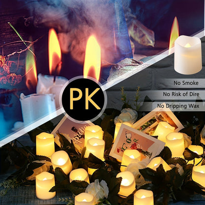 Skorter | 24-piece set LED tealights – Flameless lights for Christmas, Halloween, Valentine's Day, and Ramadan decor