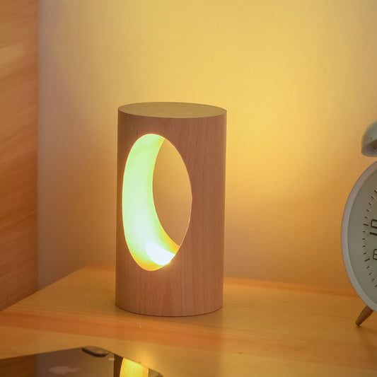 Skorter | Japanese solid wood rectangular column LED night lamp USB table lamp