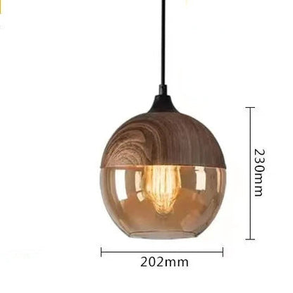 Skorter | EternaGlow Pendant Light made of Glass and Wood | Elegant Design for Your Home