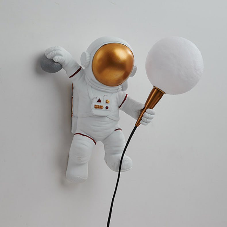 Skorter | CosmoBuddy Astronaut Wall Lamp | Creative Design | Resin & ABS | LED Bedroom Light
