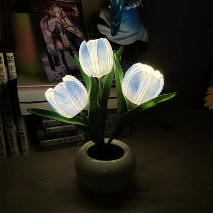 Skorter | LED tulpan nattduksbordslampa blommig bordslampa