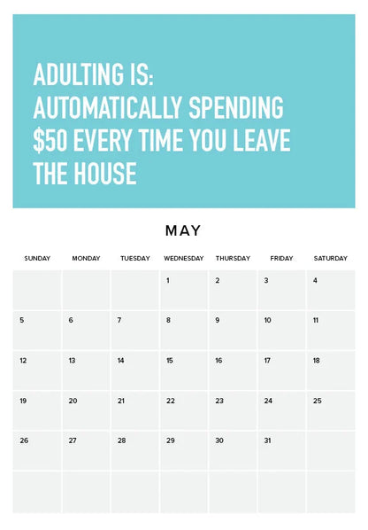 skorter | Being an Adult is Hard 2024 Wall Calendar