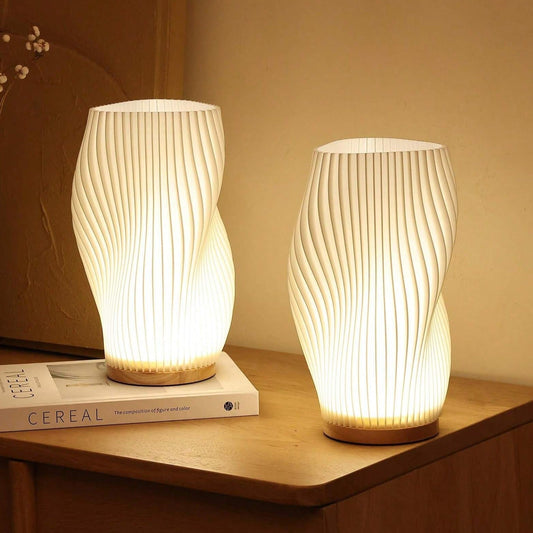 Skorter | USB-Driven & Elegant Wave-Design Table Lamp | WaveGlow