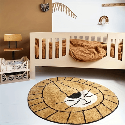 Skorter | Cute Animal Rug – Fluffy Soft Round Mat, Non-slip Plush Carpet for Children's Room and Living Room