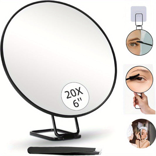 Skorter | 10/20/30X Magnifying Mirror with 360° Stand and Suction Cups