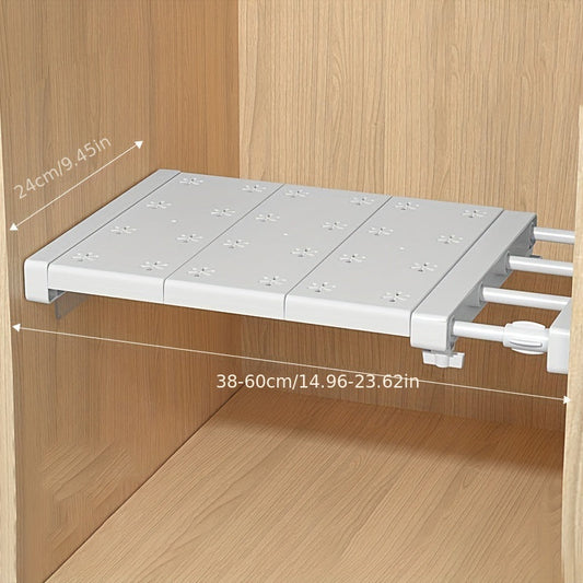 Skorter | FlexRack - Adjustable Wall-Mounted Storage Shelf with Retractable Tension Rod