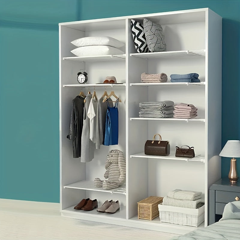 Skorter | FlexRack - Adjustable Wall-Mounted Storage Shelf with Retractable Tension Rod