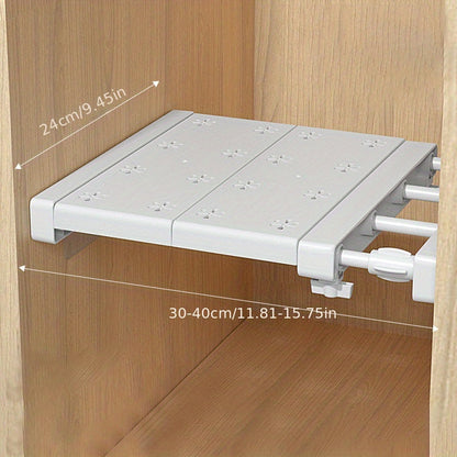 Skorter | FlexRack - Adjustable Wall-Mounted Storage Shelf with Retractable Tension Rod