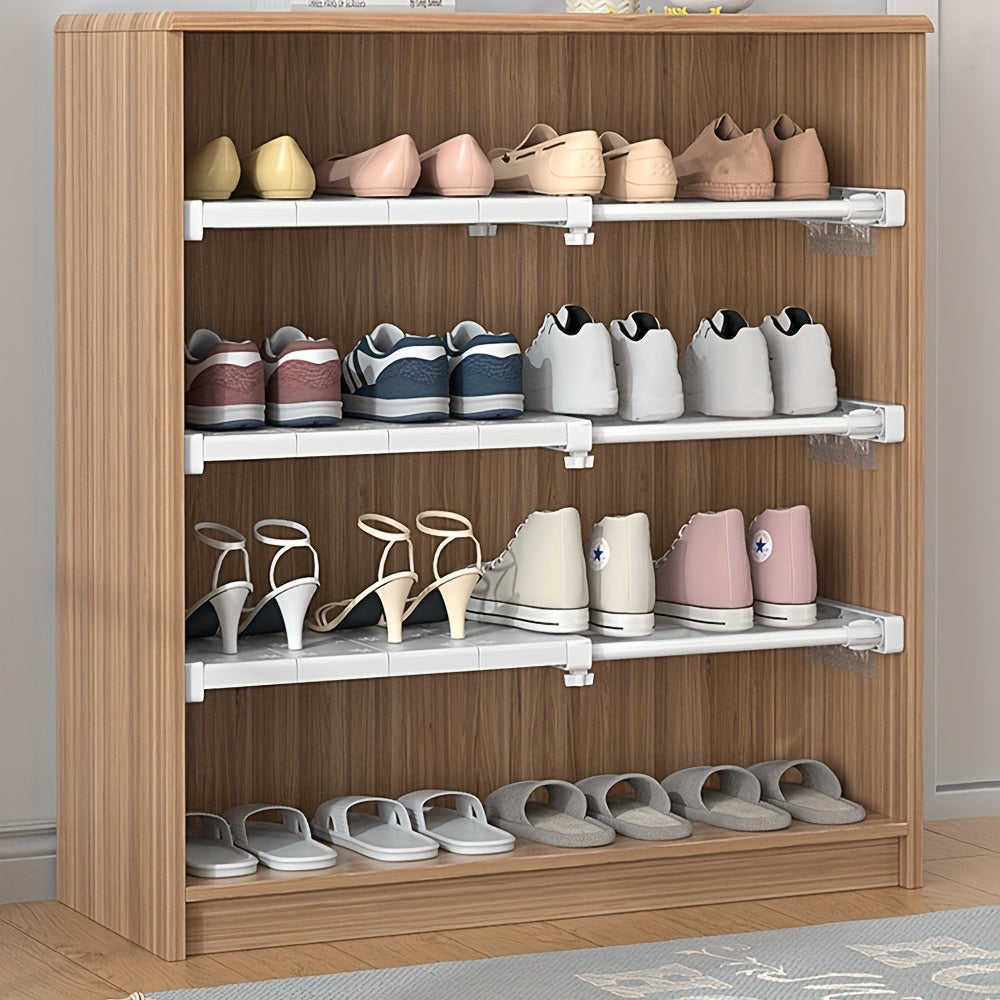 Skorter | FlexRack - Adjustable Wall-Mounted Storage Shelf with Retractable Tension Rod