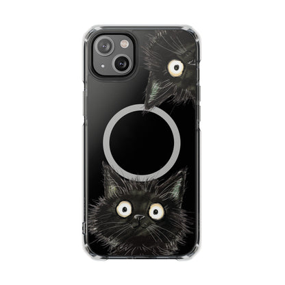 Skorter | Black Cat Magnetic Clear Case for iPhone Series
