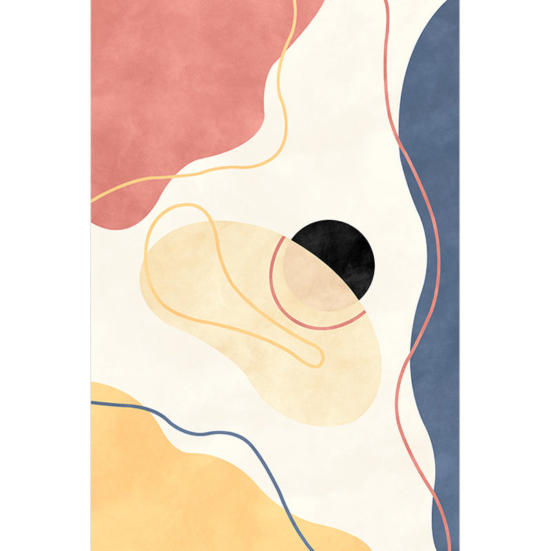 Skorter | Beige Abstract Carpet Polyester Modern Carpet Nonslip Background Pet-Friendly Area Rug for Living Room