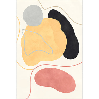 Skorter | Beige Abstract Carpet Polyester Modern Carpet Nonslip Background Pet-Friendly Area Rug for Living Room