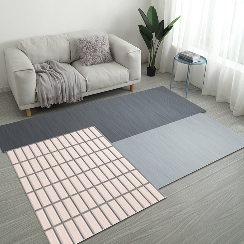Skorter | Casual Bedroom Irregular Rug in Gray and Ivory Color Block Print Rug Polyester Washable Area Rug