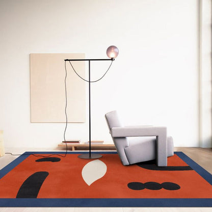 Skorter | Contemporary Abstract Area Rug Multicolor Polyester Washable Dog and Cat Friendly Carpet for Living Room
