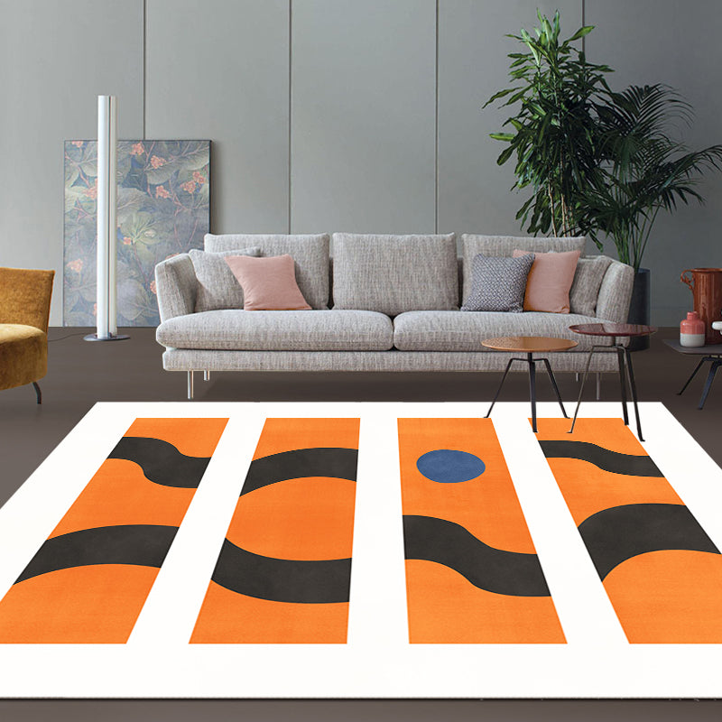 Skorter | Contemporary Abstract Area Rug Multicolor Polyester Washable Dog and Cat Friendly Carpet for Living Room