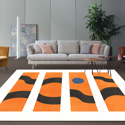 Skorter | Contemporary Abstract Area Rug Multicolor Polyester Washable Dog and Cat Friendly Carpet for Living Room