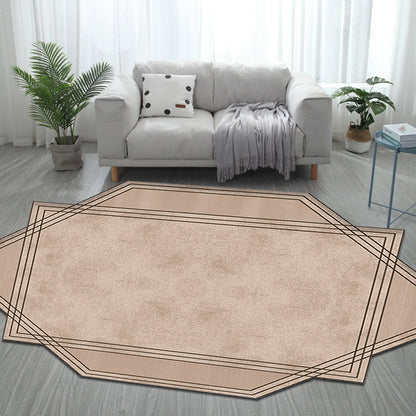 Skorter | Brown Bedroom Carpet New Single-Colored Area Rug Polyester Pet-Friendly Non-Slip Rug