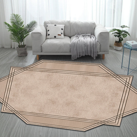 Skorter | Brown Bedroom Carpet New Single-Colored Area Rug Polyester Pet-Friendly Non-Slip Rug