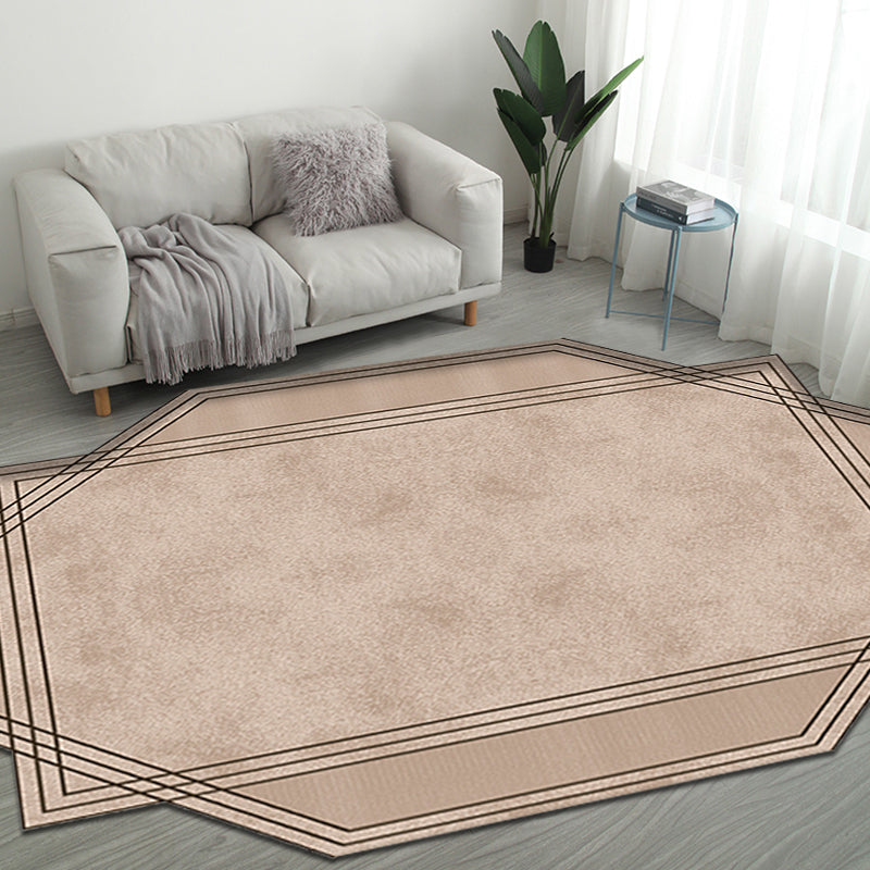 Skorter | Brown Bedroom Carpet New Single-Colored Area Rug Polyester Pet-Friendly Non-Slip Rug