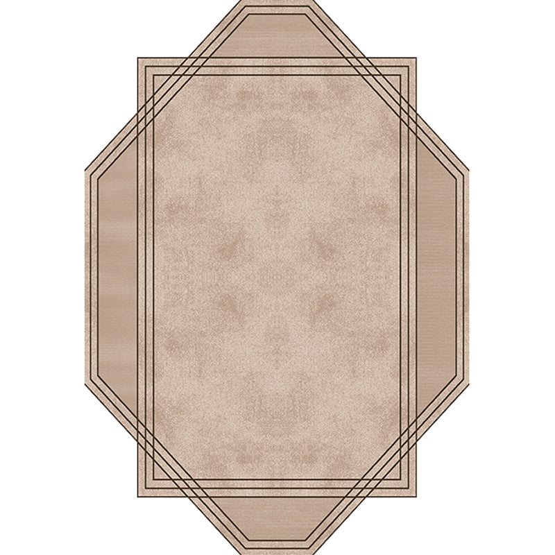 Skorter | Brown Bedroom Carpet New Single-Colored Area Rug Polyester Pet-Friendly Non-Slip Rug