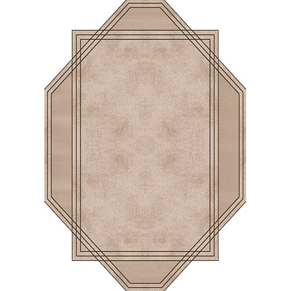 Skorter | Brown Bedroom Carpet New Single-Colored Area Rug Polyester Pet-Friendly Non-Slip Rug