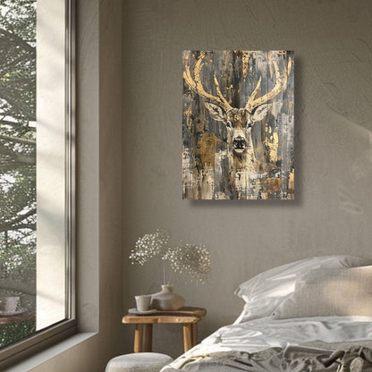 Skorter | Abstract Herten Canvas Art - Modern Rustic Wall Decoration 30.48x40.64 cm