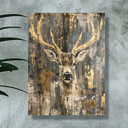 Skorter | Abstract Herten Canvas Art - Modern Rustic Wall Decoration 30.48x40.64 cm