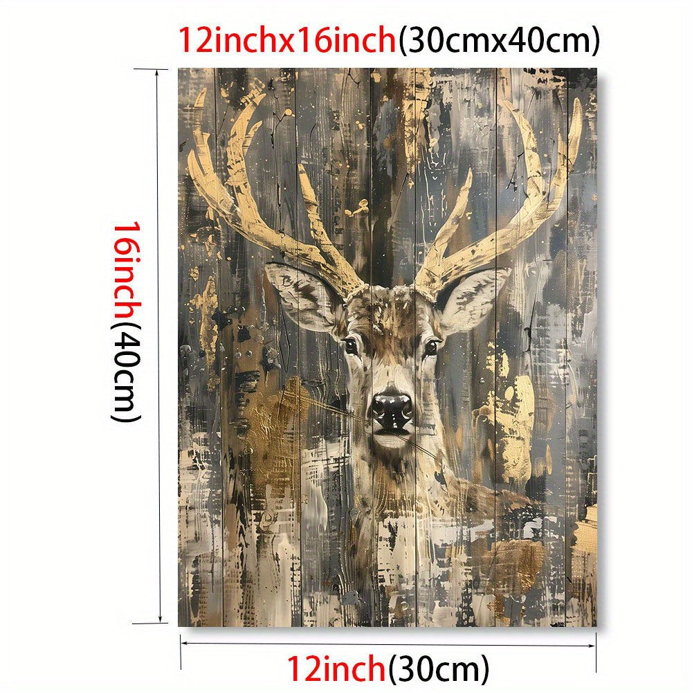 Skorter | Abstract Herten Canvas Art - Modern Rustic Wall Decoration 30.48x40.64 cm