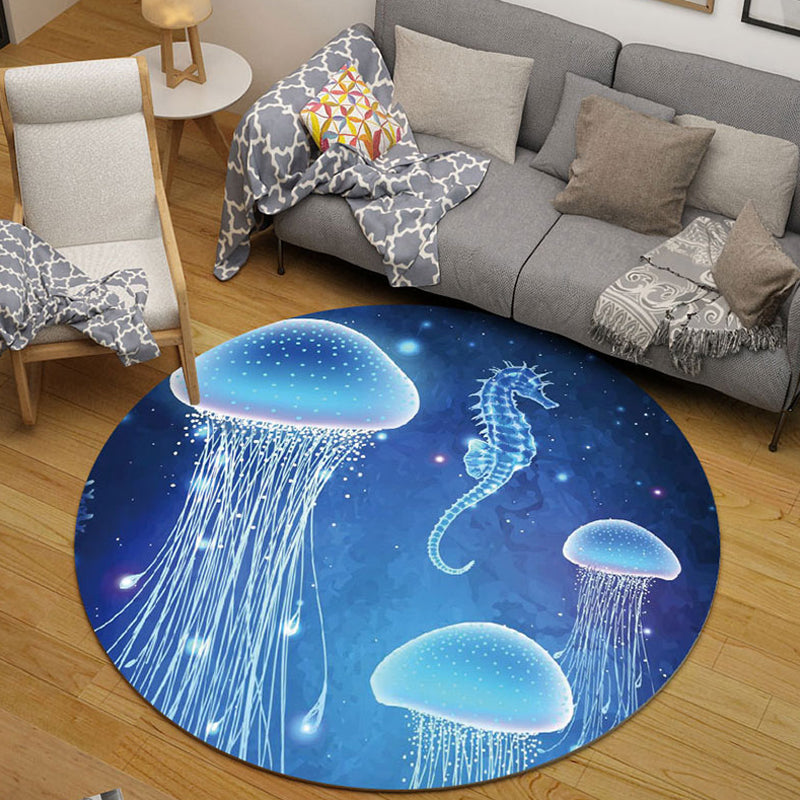 Skorter | Cute Cartoon Character Pattern Rug Pink Kids Rug Polyester Washable Pet Friendly Non-Slip Rug for the Nursery