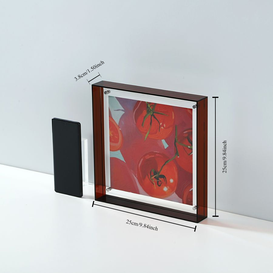 Skorter | Elegant Acrylic Picture Frame - Transparent Minimalist Design for Wall Art and Posters, 25x25cm Table Display, No Inserts Included
