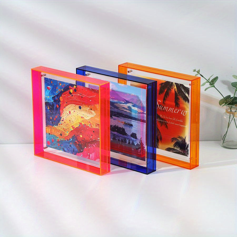 Skorter | Elegant Acrylic Picture Frame - Transparent Minimalist Design for Wall Art and Posters, 25x25cm Table Display, No Inserts Included