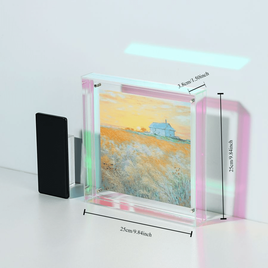 Skorter | Elegant Acrylic Picture Frame - Transparent Minimalist Design for Wall Art and Posters, 25x25cm Table Display, No Inserts Included