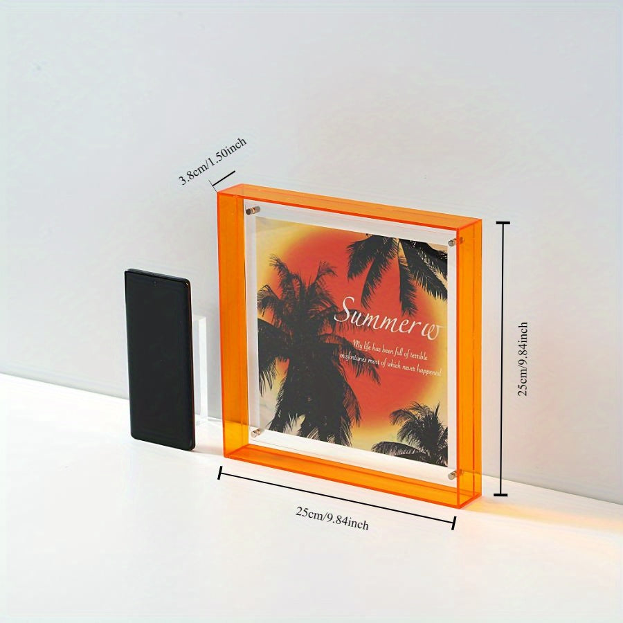 Skorter | Elegant Acrylic Picture Frame - Transparent Minimalist Design for Wall Art and Posters, 25x25cm Table Display, No Inserts Included