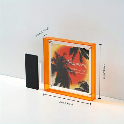 Skorter | Elegant Acrylic Picture Frame - Transparent Minimalist Design for Wall Art and Posters, 25x25cm Table Display, No Inserts Included