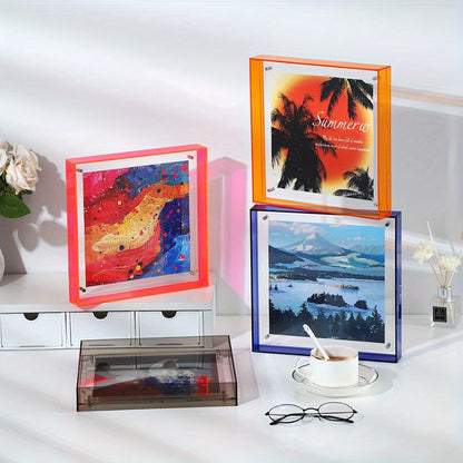 Skorter | Elegant Acrylic Picture Frame - Transparent Minimalist Design for Wall Art and Posters, 25x25cm Table Display, No Inserts Included