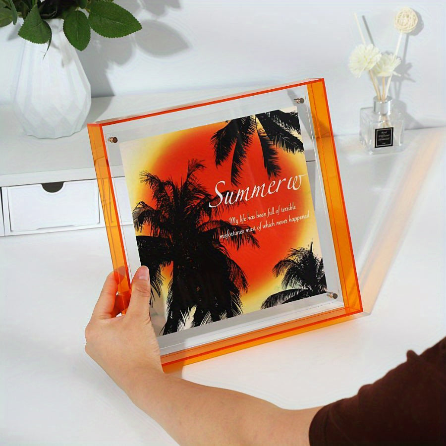 Skorter | Elegant Acrylic Picture Frame - Transparent Minimalist Design for Wall Art and Posters, 25x25cm Table Display, No Inserts Included