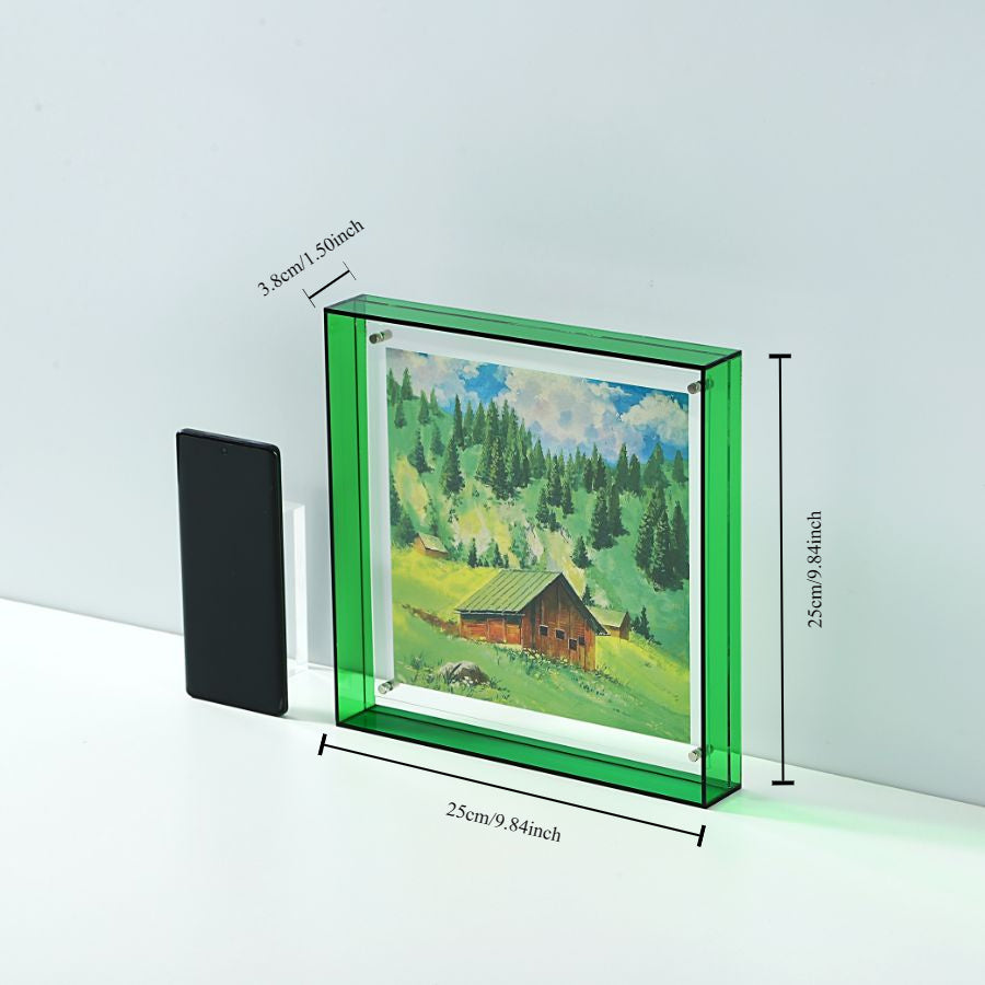 Skorter | Elegant Acrylic Picture Frame - Transparent Minimalist Design for Wall Art and Posters, 25x25cm Table Display, No Inserts Included