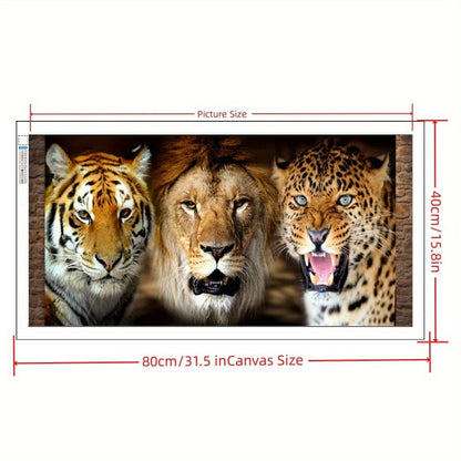 Skorter | DIY Diamond Painting Set - 80x40cm Tiger & Lion Design