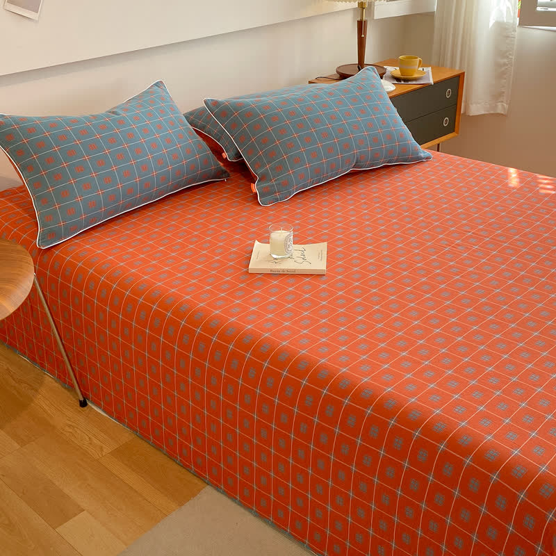 Skorter | Cotton Gauze Plaid & Square Breathable Bedding