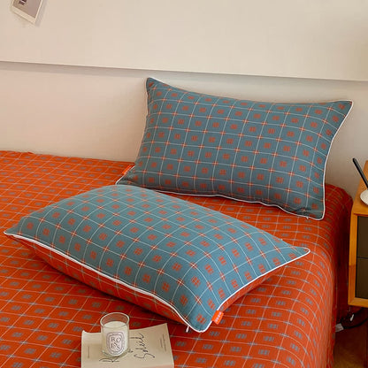 Skorter | Cotton Gauze Plaid & Square Breathable Bedding