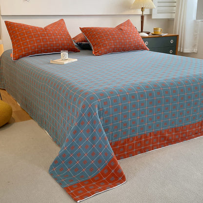 Skorter | Cotton Gauze Plaid & Square Breathable Bedding