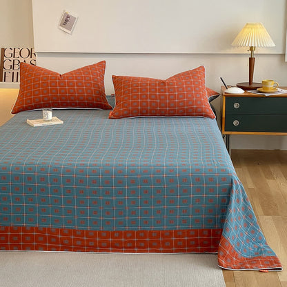 Skorter | Cotton Gauze Plaid & Square Breathable Bedding
