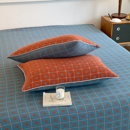 Skorter | Cotton Gauze Plaid & Square Breathable Bedding