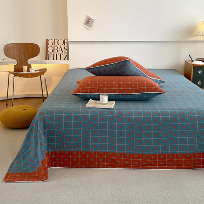Skorter | Cotton Gauze Plaid & Square Breathable Bedding