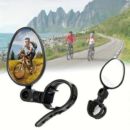 Skorter | 2 Pieces Bicycle Rearview Mirrors - Wide Angle, Oval Shape, Universal Fit