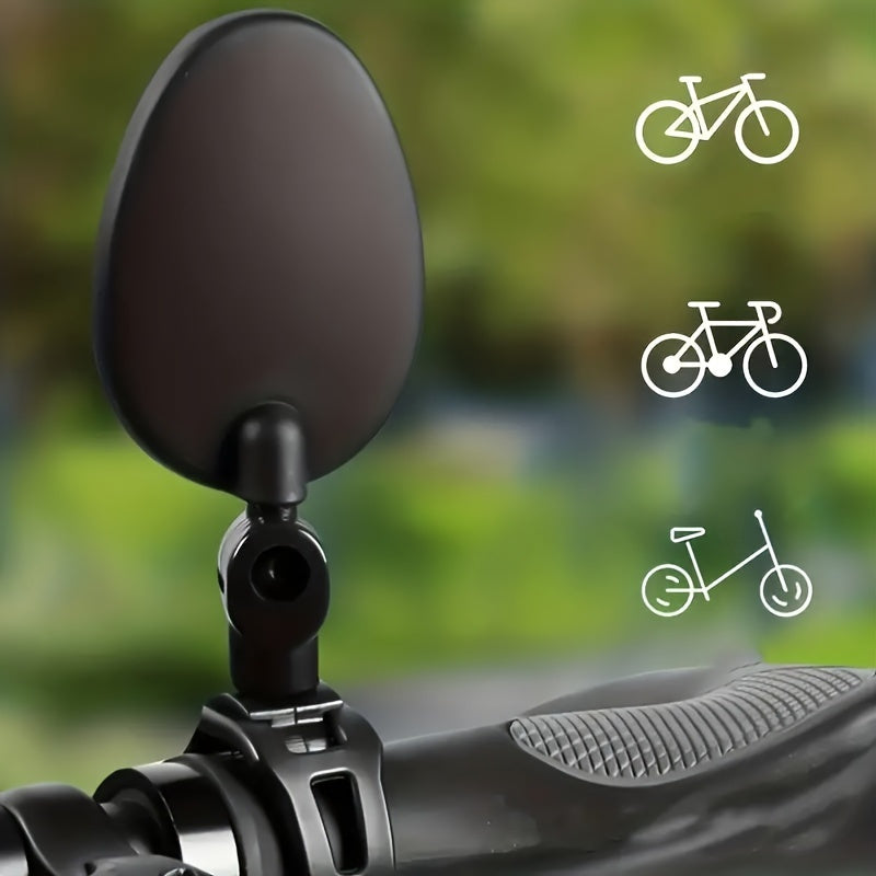 Skorter | 2 Pieces Bicycle Rearview Mirrors - Wide Angle, Oval Shape, Universal Fit