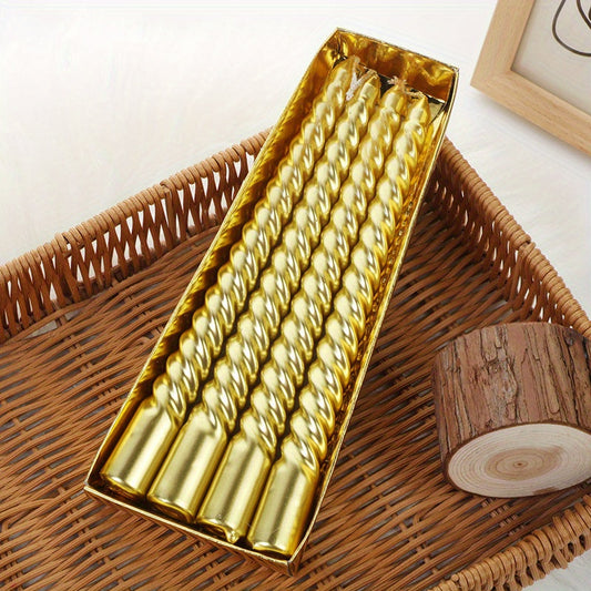 Skorter | Elegant 8-inch European candlestick - Colorful coated thread design for dinner, wedding, and home decoration