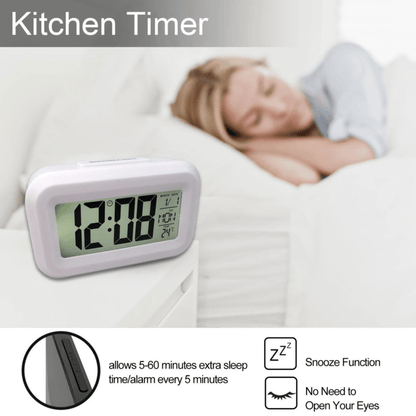 Skorter | SmartAlarm - Mini LCD Alarm Clock with Music and Temperature Display