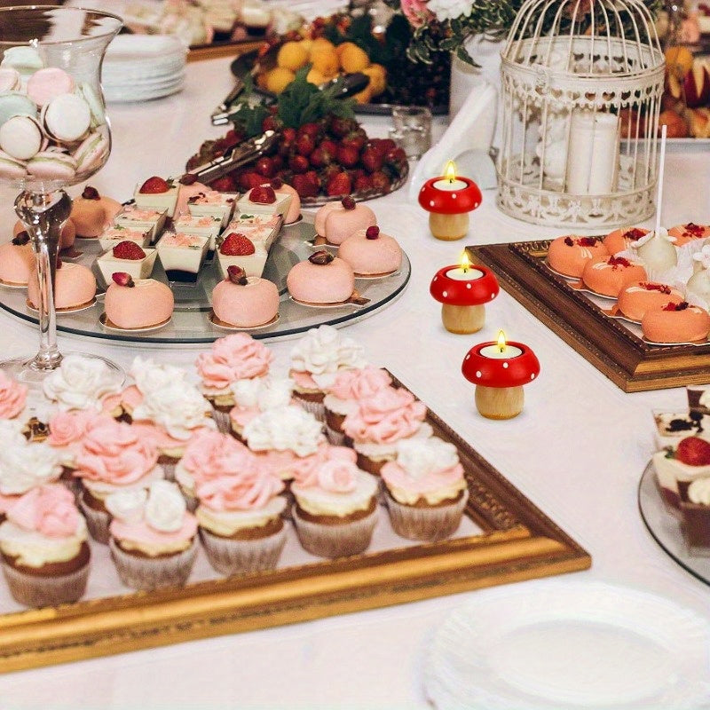 Skorter | 3 pcs wooden mushroom tea pockets - Cute decoration for table decor